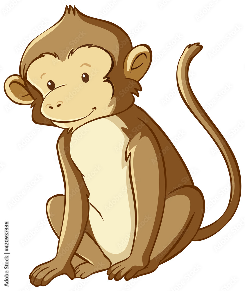 Obraz premium Monkey cartoon style isolated