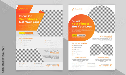 Creative Fitness And Gym Club Strong Fitness And Gym Flyer Template