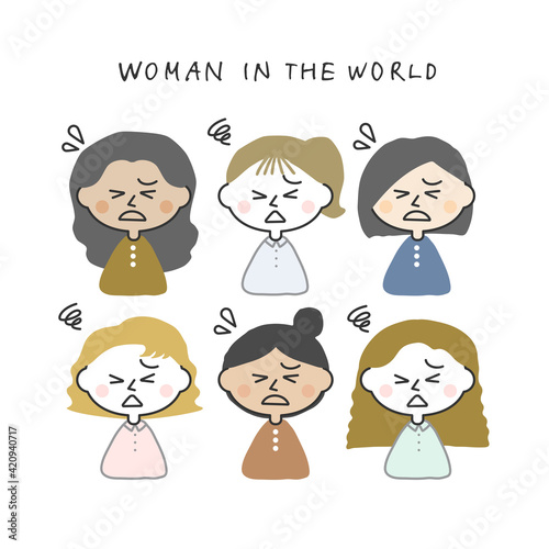 泣きそうな顔の女性たち