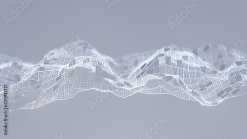 White abstract background network concept 3D rendering