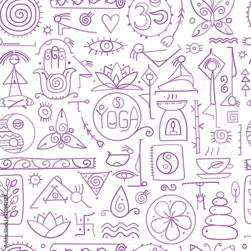 Yoga concept  seamless pattern for your design