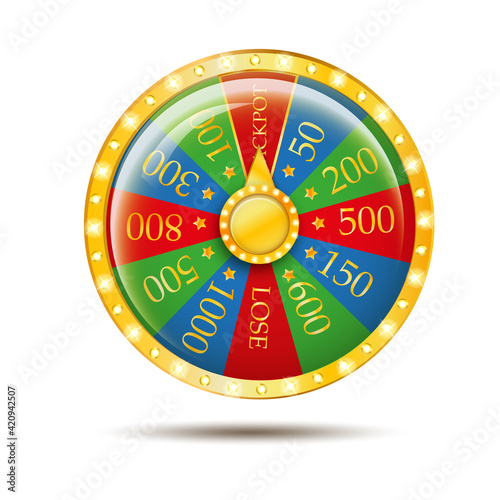 Vector illustration of roulette wheel with jackpot
