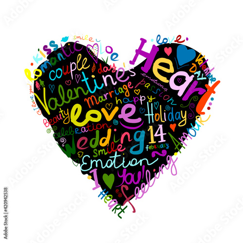 Valentine heart sketch for your design