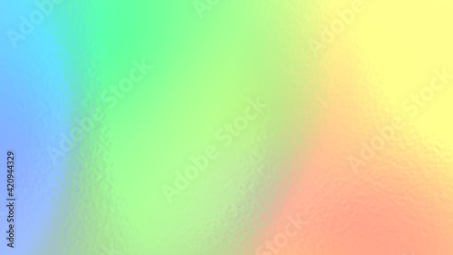 Abstract yellow blue and green light neon fog soft glass background texture in pastel colorful gradation.