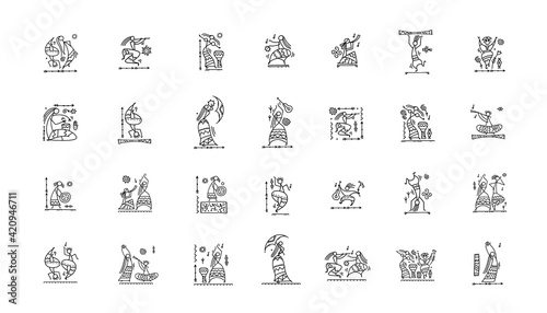 Folk ethnic dance. Icons collection for your design