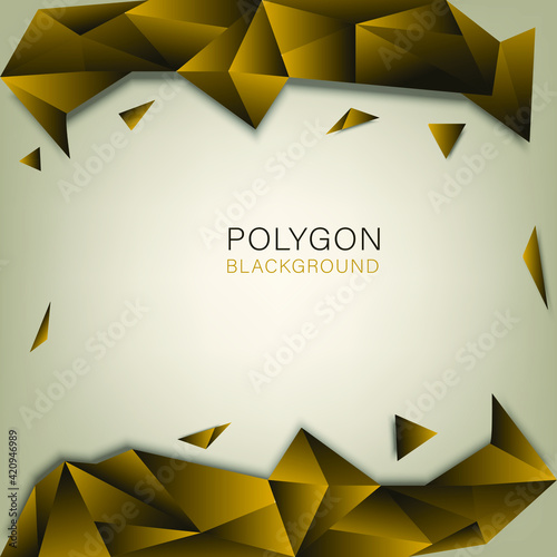 Abstract Fortuna Gold color polygon triangle geometric background.