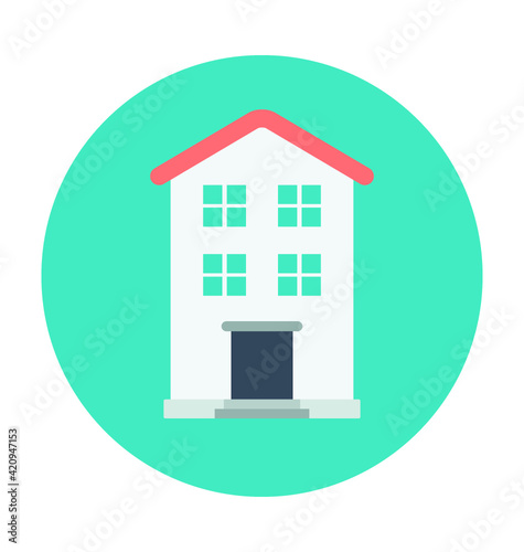House Colored Vector Illustration