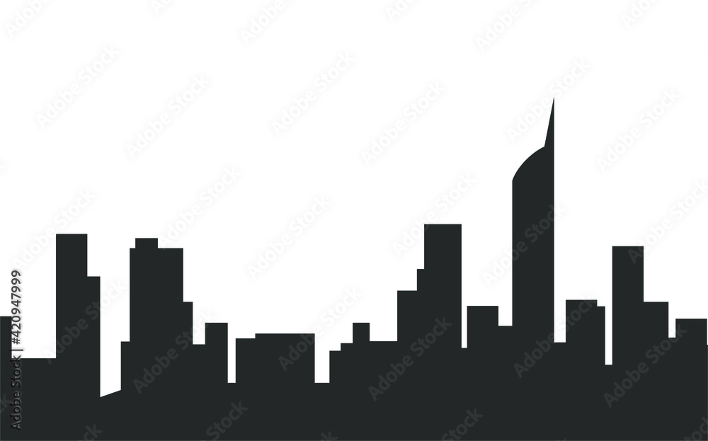 city ​​silhouette with building view