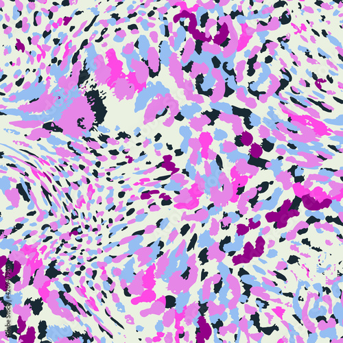 Abstract animal skin leopard seamless pattern design. Jaguar, leopard, cheetah, panther fur. Seamless camouflage background for fabric, textile, design, cover, wrapping.