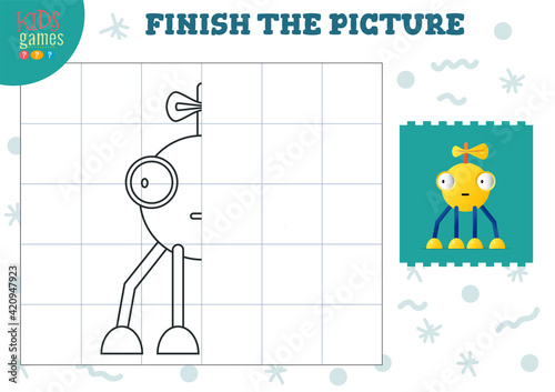 Copy and complete the picture vector blank game, illustration