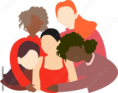 illustration girls together