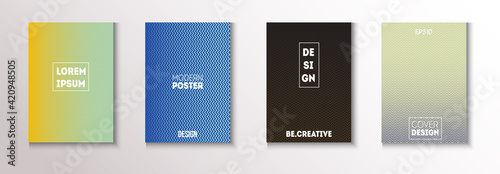 Folded Minimal Cover Vector Set. Cool Technology Wallpaper. 80s Neon