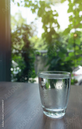Glass water tableware texture background