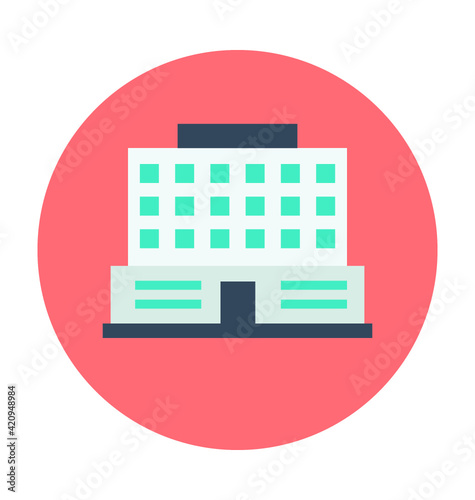 Hospital Colored Vector Illustration