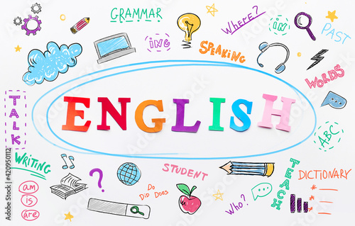 Word ENGLISH on white backg...