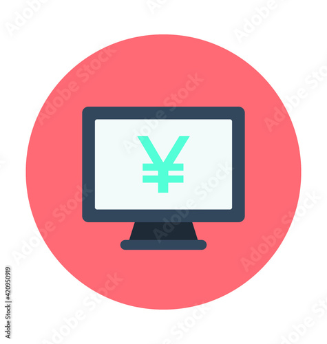 Online Business Colored Vector Icon