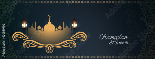 Stylish elegant Ramadan Kareem festival banner design