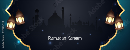 Ramadan Kareem islamic holy month festival banner