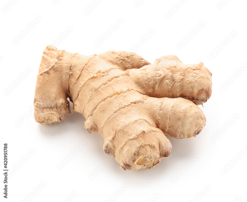 Fresh ginger on white background