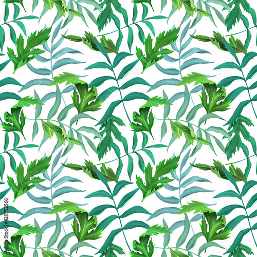 Wallpaper Mural Tropical leaves. seamless stylish fashion pattern Torontodigital.ca