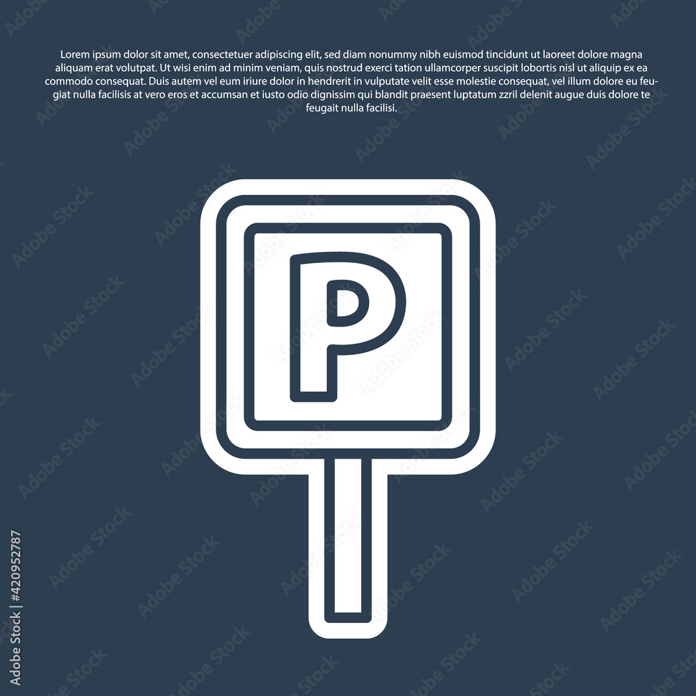 Blue line Parking icon isolated on blue background. Street road sign. Vector Blue line Parking icon isolated on blue background. Street road sign. Vector