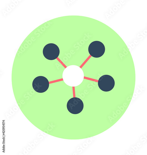 Atom Colored vector Icon