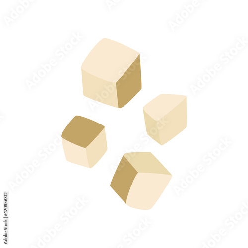 Mushroom Cube Slices Composition
