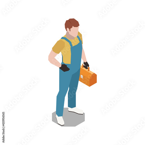 Plumber Handyman Isometric Composition