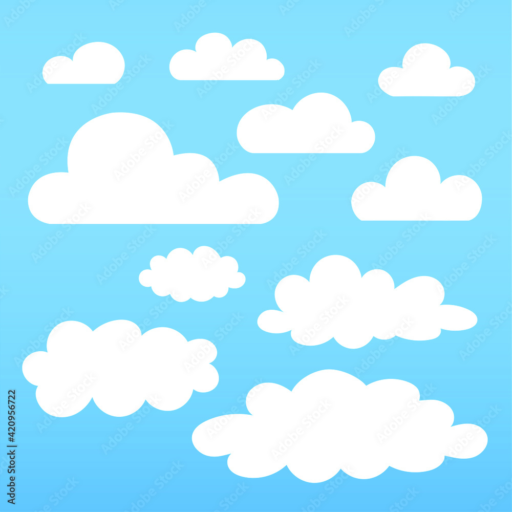 10 Vectors Clouds in the sky