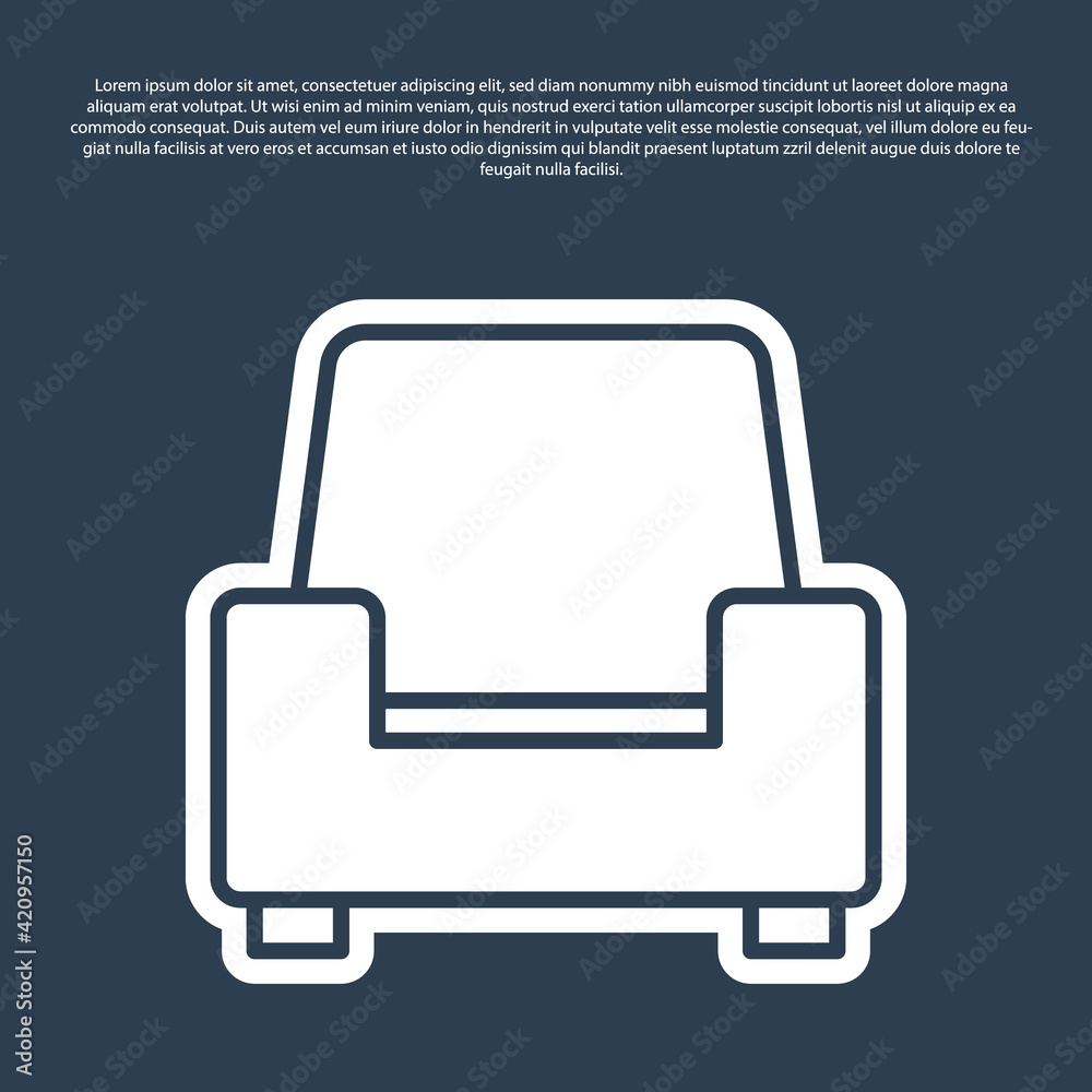Blue line Armchair icon isolated on blue background. Vector Blue line Armchair icon isolated on blue background. Vector