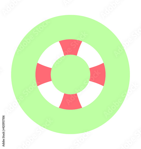 Life Ring Colored Vector Icon