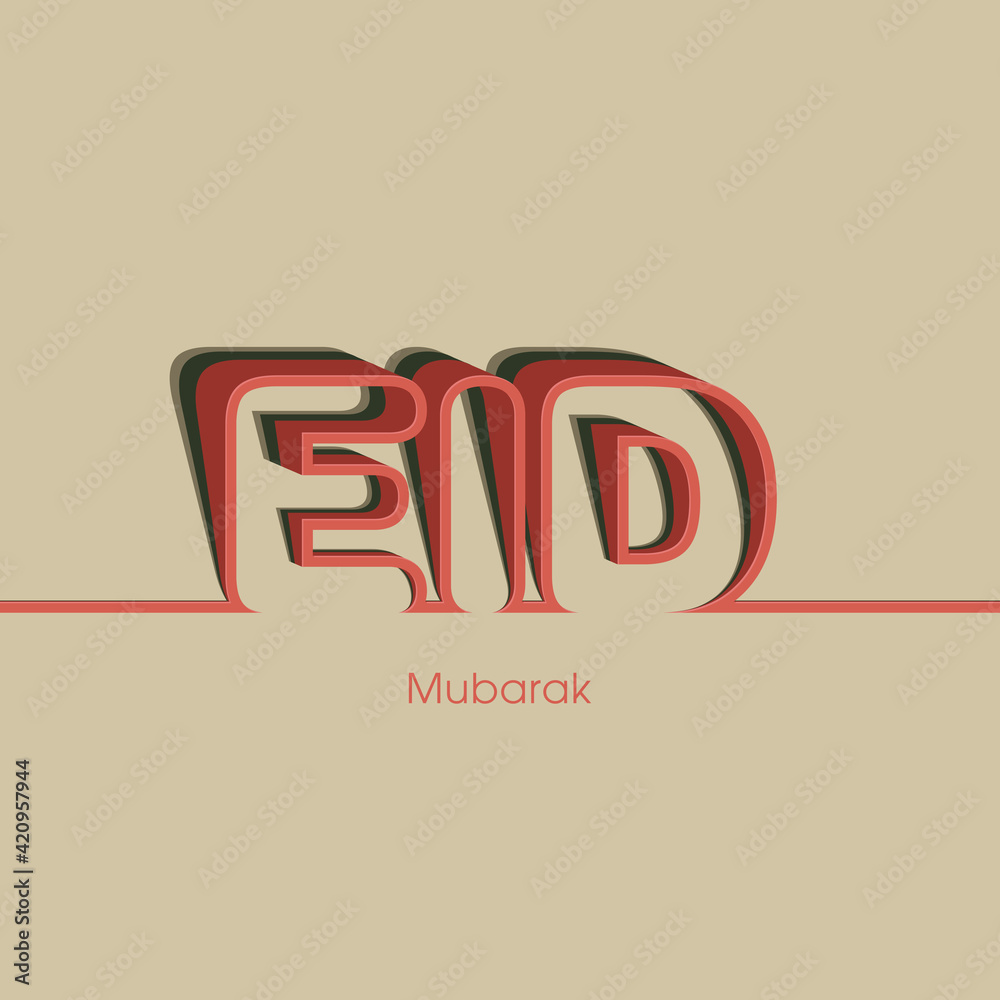 Fototapeta premium Eid Mubarak greeting card for the Muslim community festival celebration. 