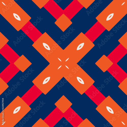 Geometric vector pattern with triangular elements. Seamless abstract ornament for wallpapers and backgrounds. 