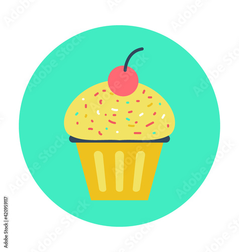 Cupcake Colored Vector Icon