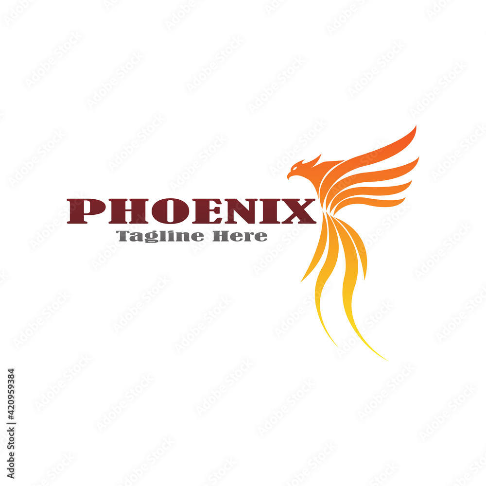 Fototapeta premium Phoenix logo design template. Vector Illustration