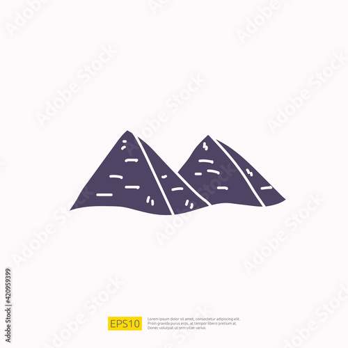 travel holiday tour and vacancy concept vector illustration. cairo pyramid doodle silhouette glyph icon sign symbol