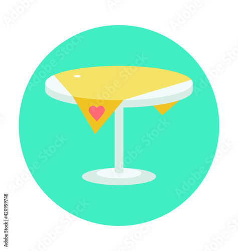 Dining Table Colored Vector Icon
