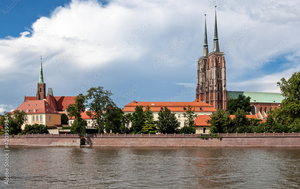 Naklejka premium Wroclaw is a city in southwestern Poland and the largest city in the historical region of Lower Silesia.