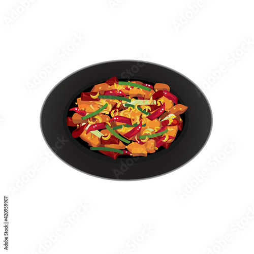 mala chicken stir-fried