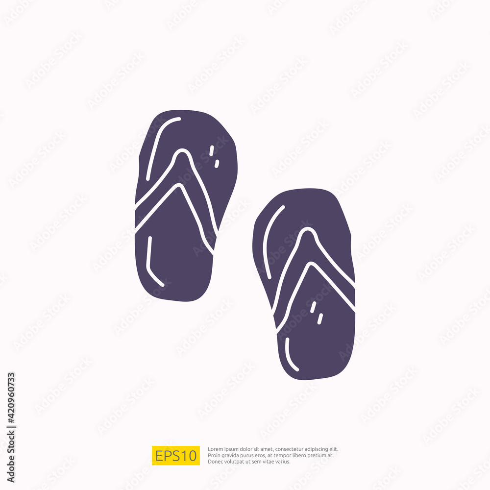 travel holiday tour and vacancy concept vector illustration. flip flop sandal doodle silhouette glyph icon sign symbol travel holiday tour and vacancy concept vector illustration. flip flop sandal doodle silhouette glyph icon sign symbol
