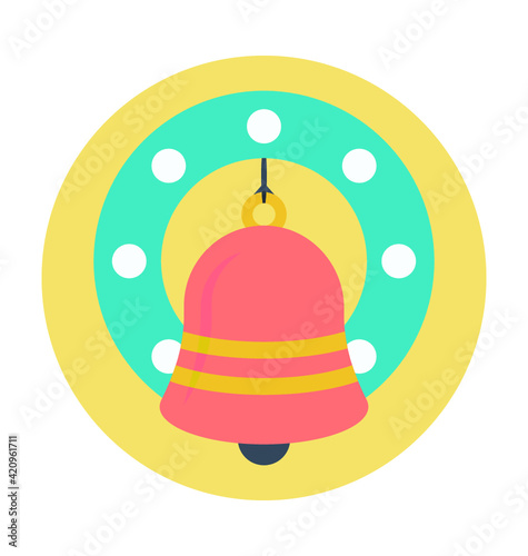 Christmas Bell Colored Vector Icon