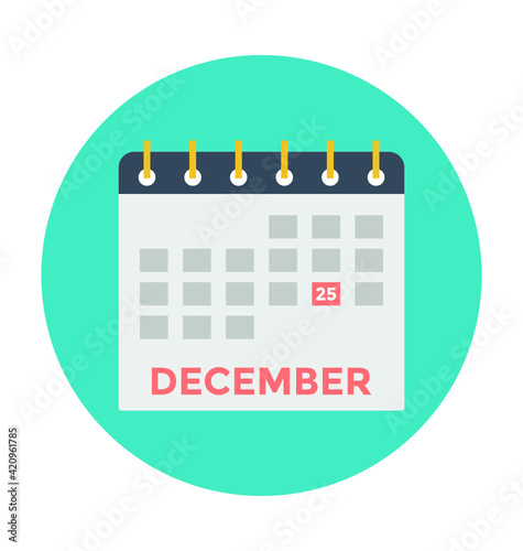 Calendar Colored Vector Icon