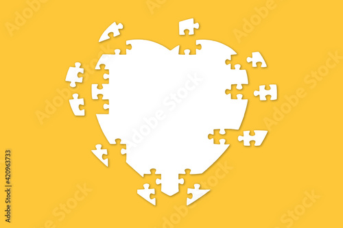 Quadro em tela Jigsaw puzzle white heart