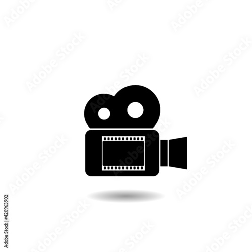 Film camera icon with shadow