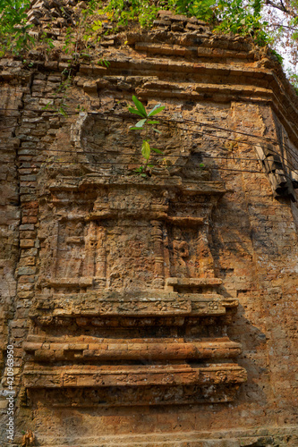  Ruins of kampong tom Wat Temple in forest Cambodia.