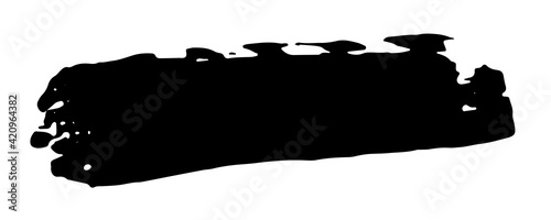 Smear of black paint on a white background