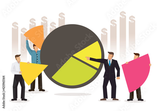 Businessman directing on his financial management.