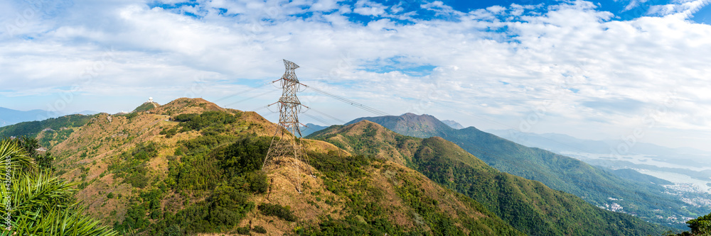 High-Voltage electricity pylons at Kowloon Peak