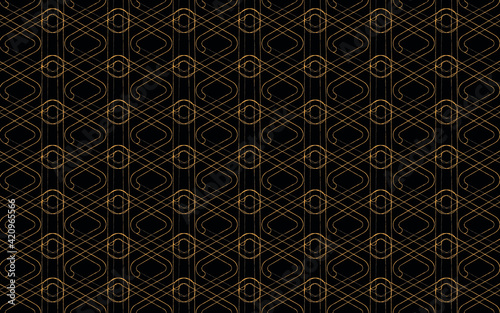 graphic golden pattern on a black background