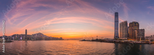 Hong Kong West Kowloon at Sunset